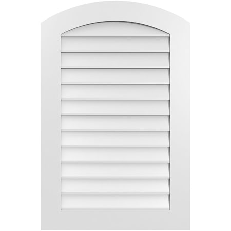 Ekena Millwork Arch Top Surface Mount PVC Gable Vent: Functional, w/ 3-1/2"W x 1"P Standard Frame, 26"W x 40"H GVPAR26X4001SF
